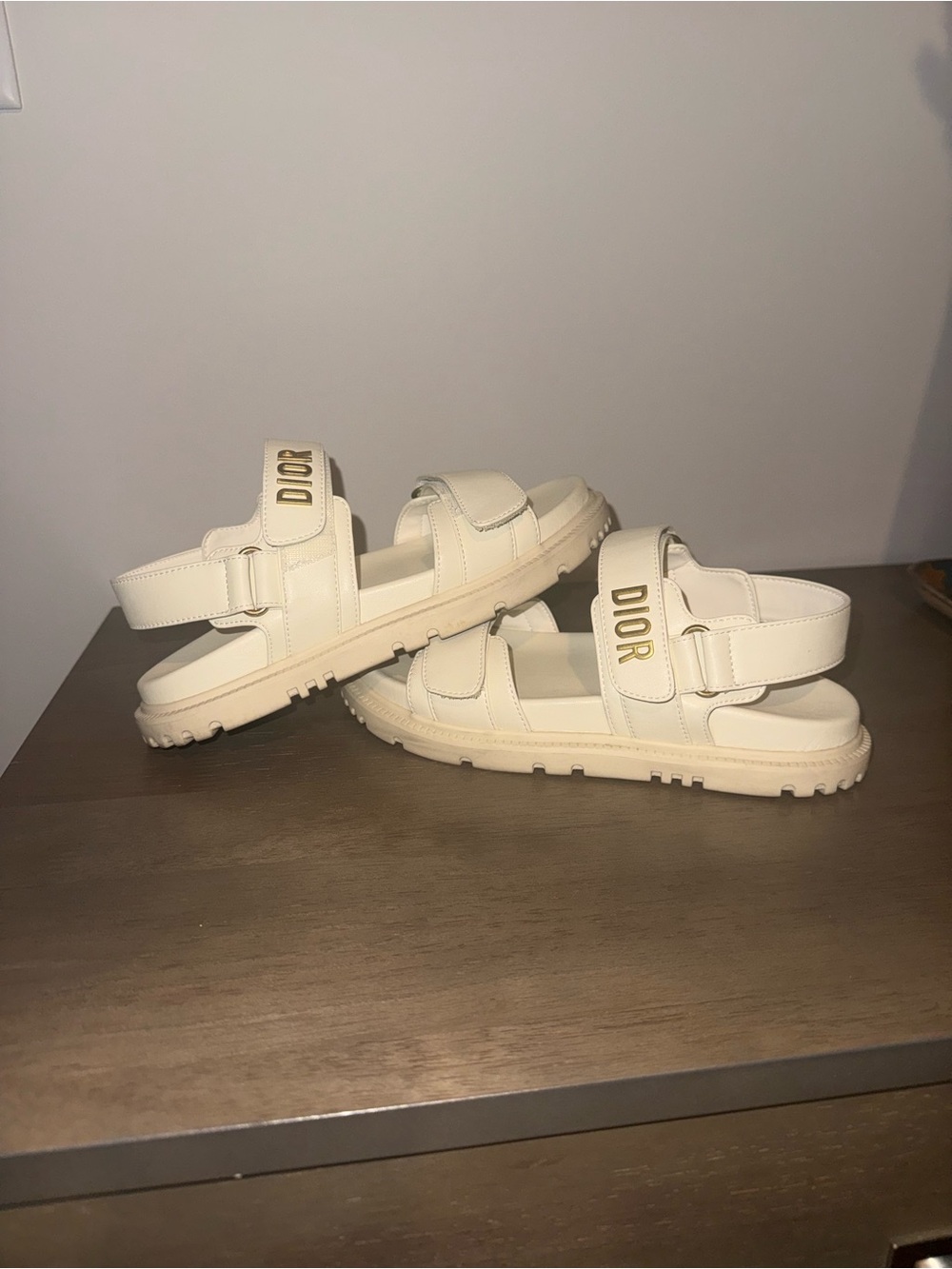 Dior Cream Dioract Sandals 38